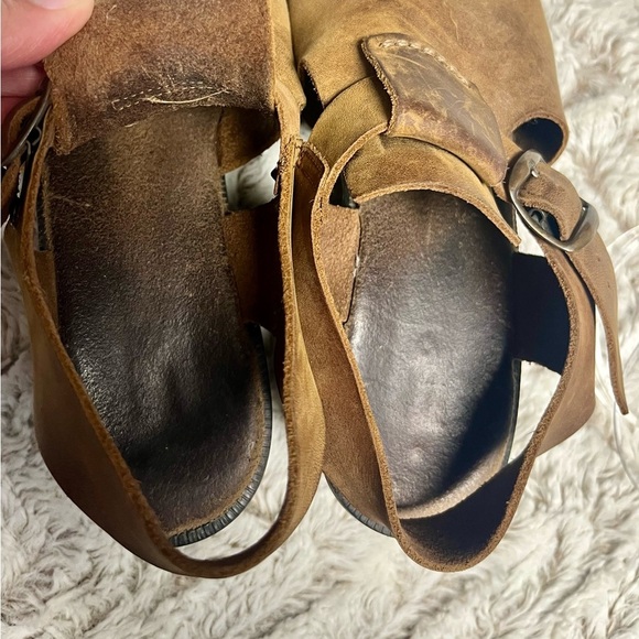 Made in Italy Distressed Leather Sandal Boot Western Boho Vintage 
Size 8 - Picture 5 of 7